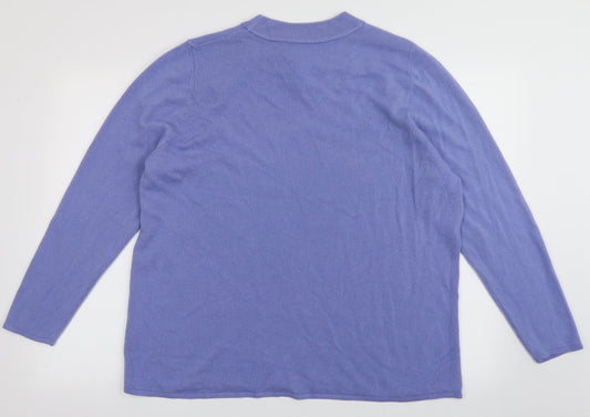 bonmarch Womens Purple Crew Neck Acrylic Pullover Jumper Size 22
