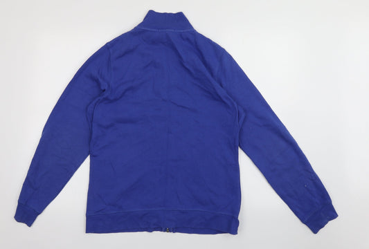 geofge Womens Blue Cotton Full Zip Sweatshirt Size 16 Zip