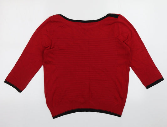just elegance Womens Red Viscose Pullover Sweatshirt Size M Pullover