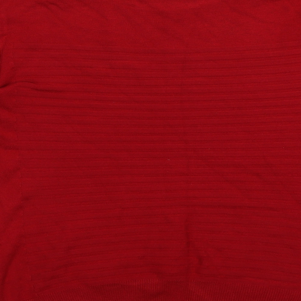 just elegance Womens Red Viscose Pullover Sweatshirt Size M Pullover