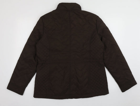 EWM Womens Brown Puffer Jacket Jacket Size 14 Zip