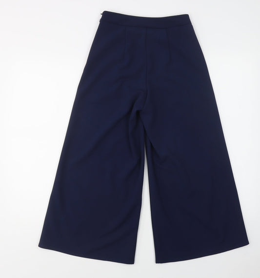 Queenie London Womens Blue Polyester Dress Pants Trousers Size 8 L23 in Regular Zip