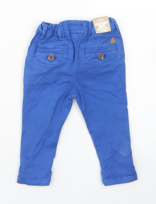 NEXT Boys Blue Cotton Capri Jeans Size 3-6 Months Button