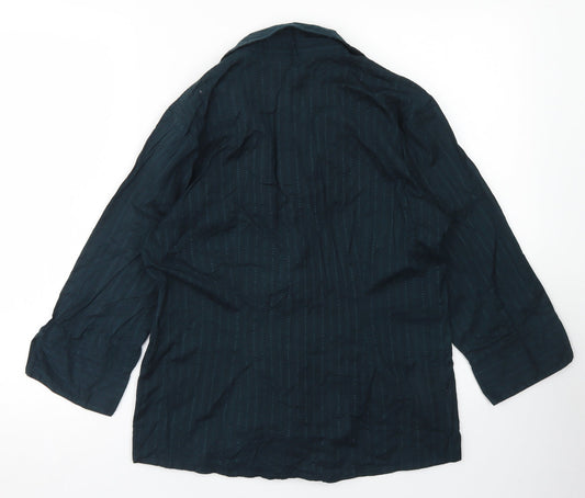 Wrdrobe Womens Blue Cotton Basic Button-Up Size 12 Collared