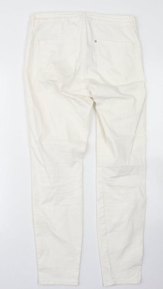 &Denim Womens White Cotton Skinny Jeans Size 30 in L27 in Regular Button