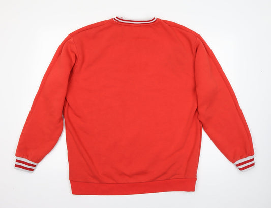 Boohoo Man Mens Red Cotton Pullover Sweatshirt Size M