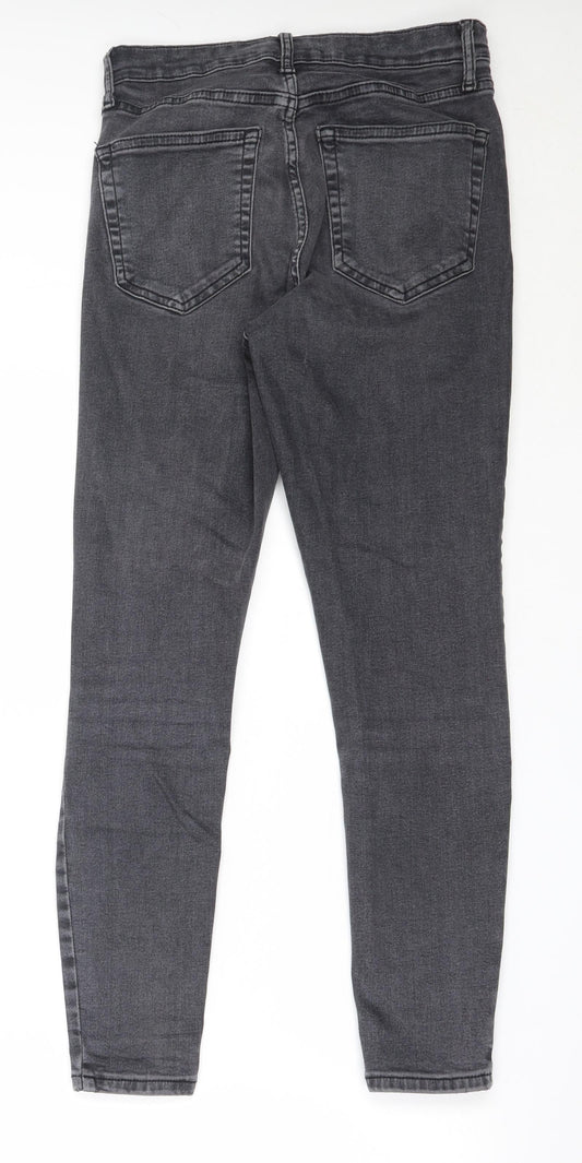 Topshop Womens Black Cotton Skinny Jeans Size 28 in L26 in Regular