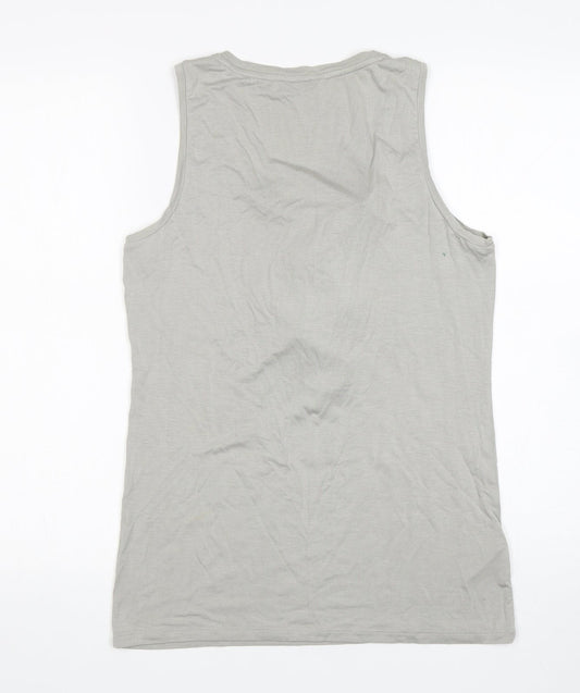 Ann Taylor Womens Grey Elastane Basic Tank Size M Round Neck