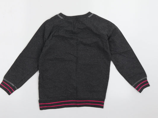 POP Girls Grey Crew Neck Polyester Pullover Jumper Size 6-7 Years Pullover - love to sparkly