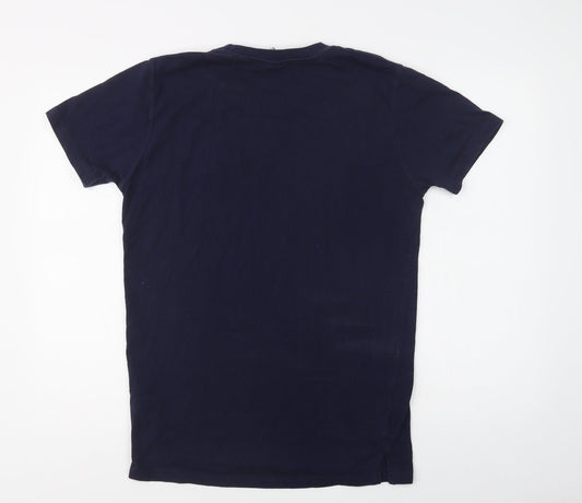Forever Original Mens Blue Cotton T-Shirt Size M Crew Neck