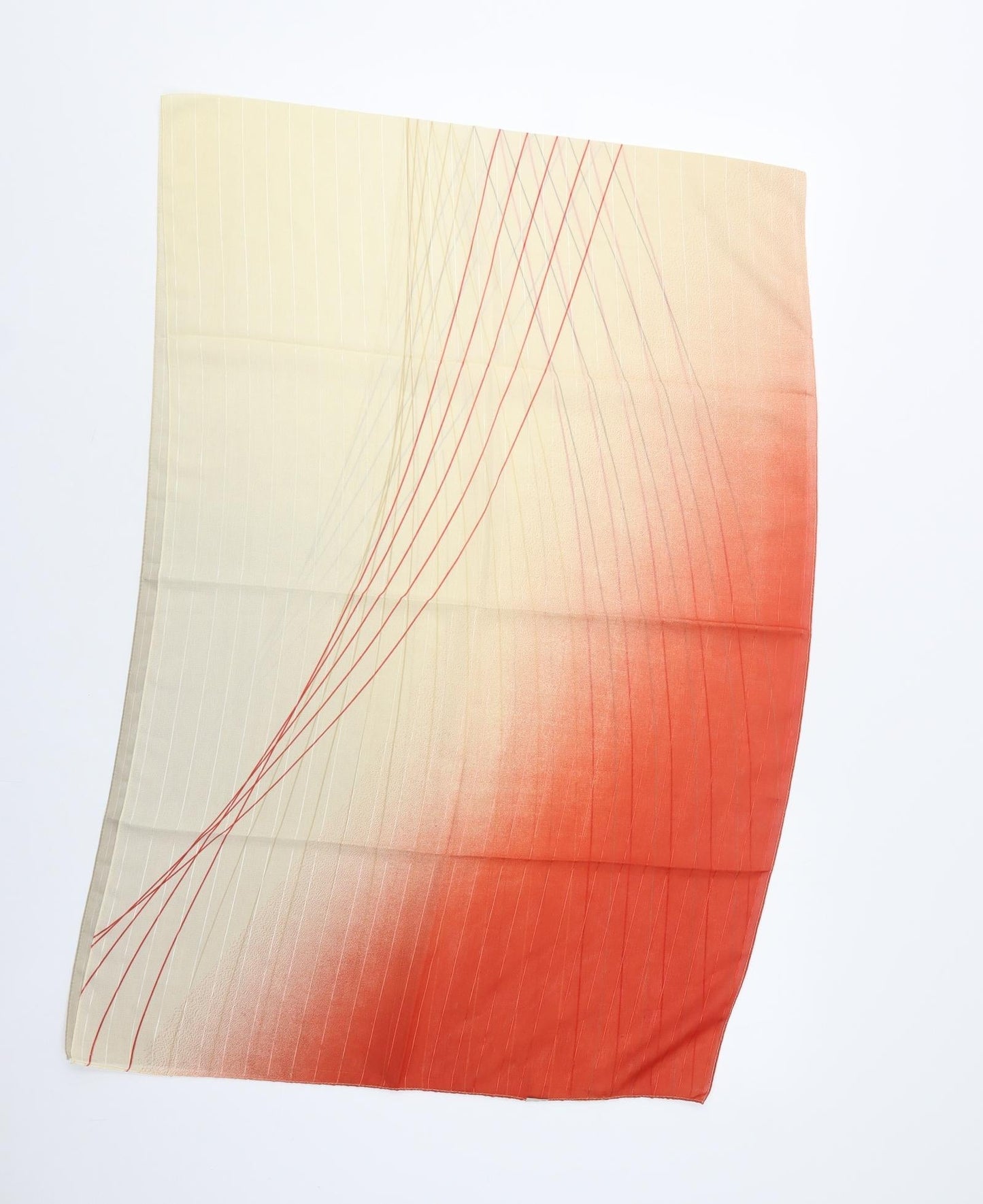 Preworn Womens Red Striped Polyester Scarf