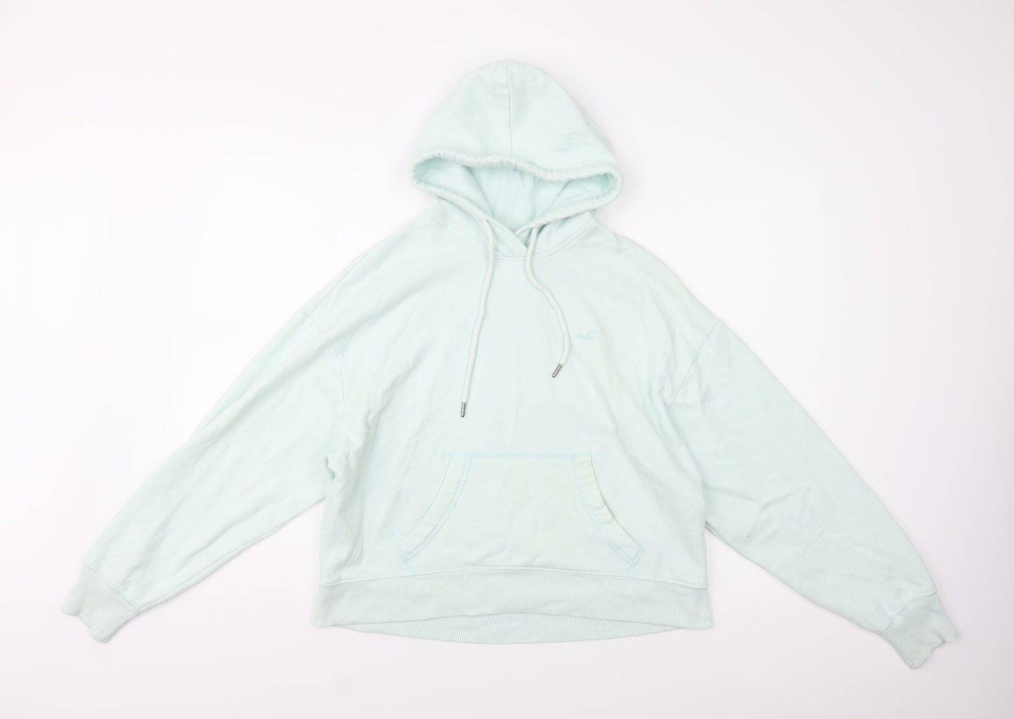 Hollister Womens Green Cotton Pullover Hoodie Size S