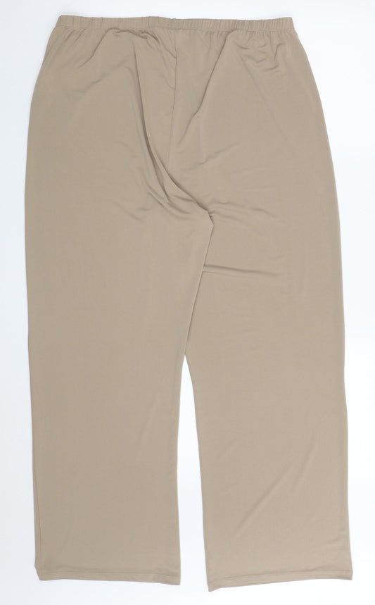 Nightingales Womens Brown Polyester Trousers Size 18 L28.5 in Regular