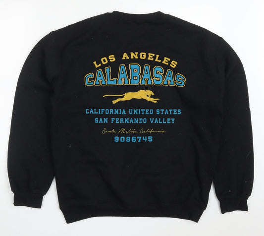 PRETTYLITTLETHING Womens Black Cotton Pullover Sweatshirt Size S Pullover - Los Angeles Calabasas