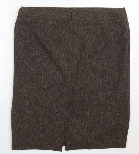 TWIGGY Womens Brown Polyester Straight & Pencil Skirt Size 40 in Zip