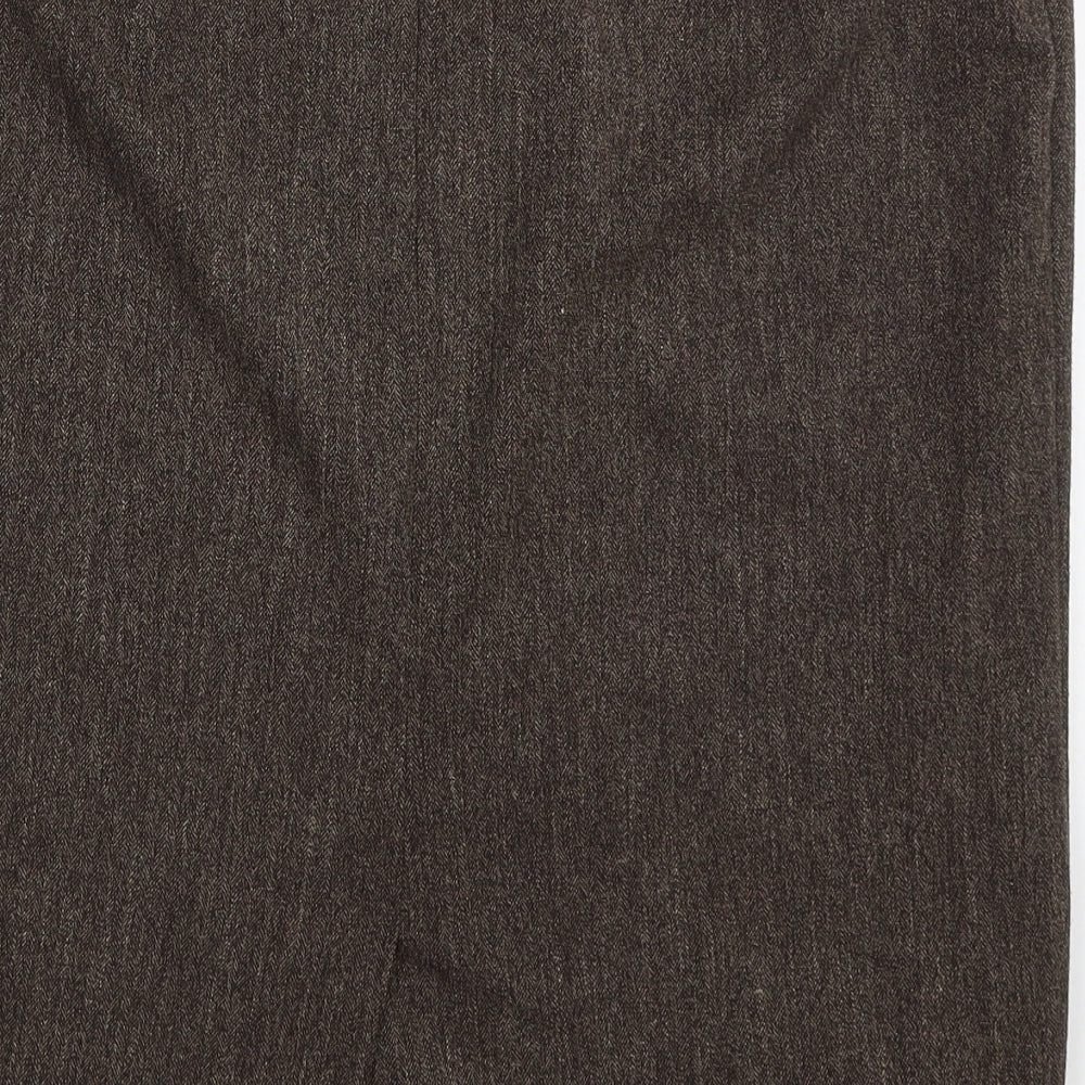 TWIGGY Womens Brown Polyester Straight & Pencil Skirt Size 40 in Zip