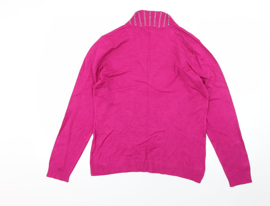 Casamia Womens Pink V-Neck Pullover Jumper Size S
