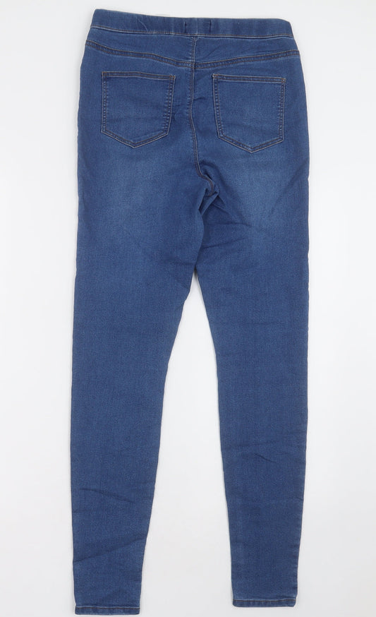 Matalan Womens Blue Cotton Jegging Trousers Size 8 L30 in Regular