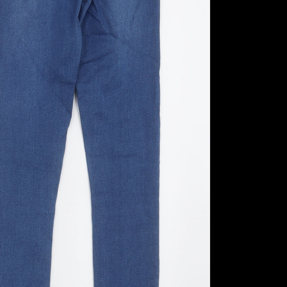Matalan Womens Blue Cotton Jegging Trousers Size 8 L30 in Regular