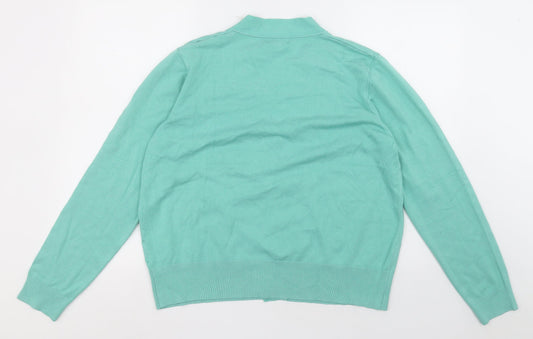 paramour Womens Green V-Neck Viscose Cardigan Jumper Size XL