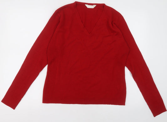 Preworn Womens Red Acrylic Pullover Sweatshirt Size 20 Pullover
