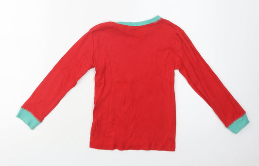 Leigh Tucker Girls Red Cotton Top Pyjama Top Size 5-6 Years - North Pole