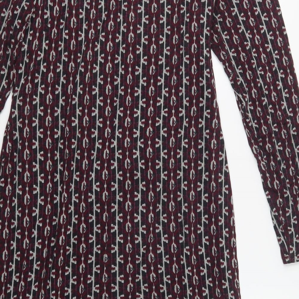 Per Una Womens Purple Geometric Viscose A-Line Size 14 Boat Neck