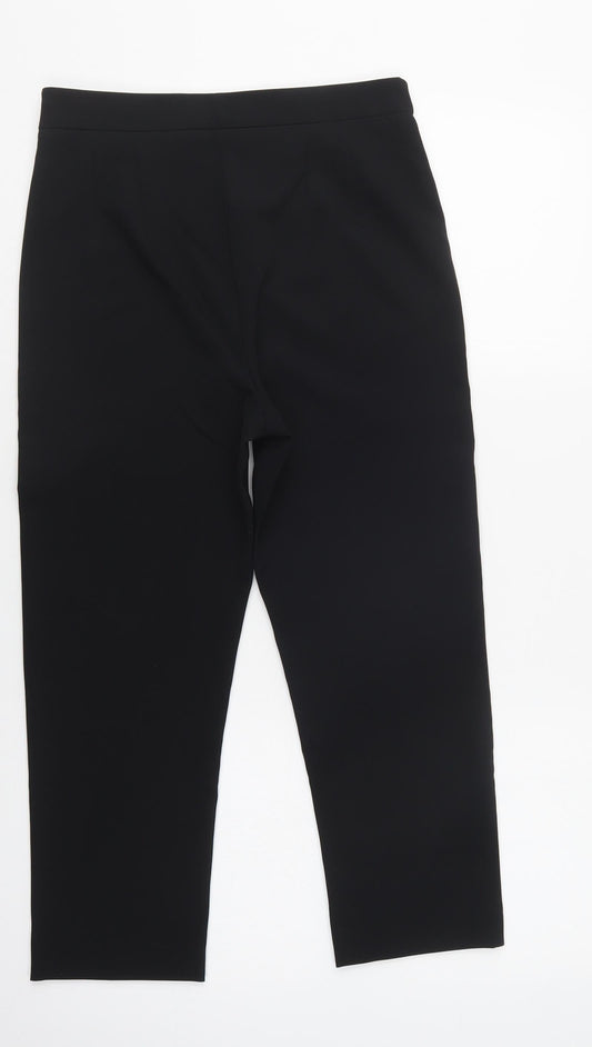 Cotton Brothers Womens Black Polyester Cropped Trousers Size XS L22 in Regular Zip