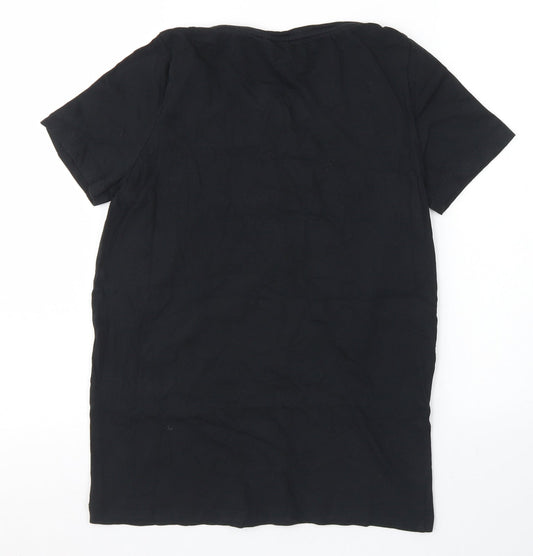 Only Womens Black Cotton Basic T-Shirt Size S Crew Neck