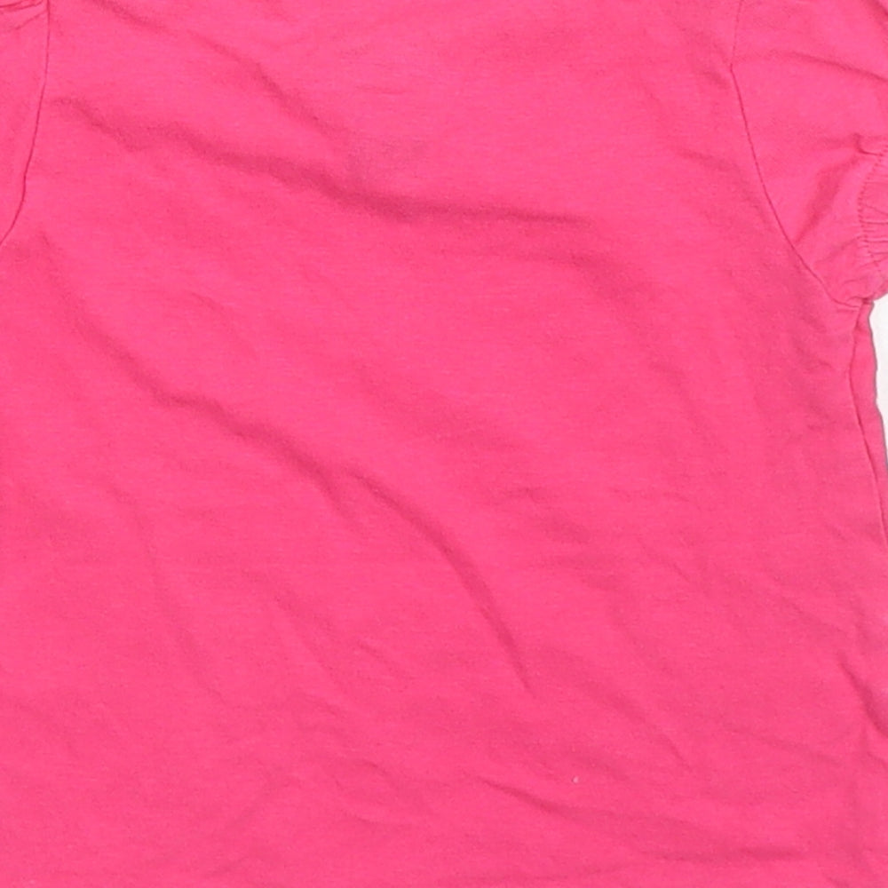 TU Girls Pink Cotton Basic T-Shirt Size 6-9 Months Crew Neck Pullover - R is for Rabbit