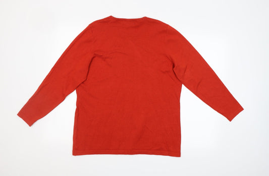 Gerard Womens Red Round Neck Viscose Pullover Jumper Size 18