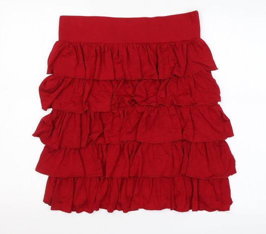 Purlin Womens Red Viscose Pettiskirt Skirt Size 42