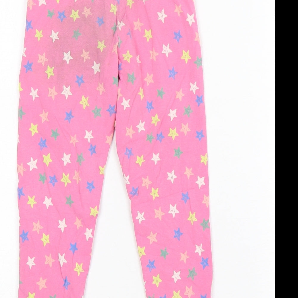 M&S Girls Pink Polka Dot Cotton Pyjama Pants Size 5-6 Years