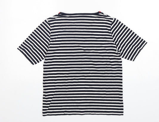 Jumper Womens Multicoloured Striped Viscose Basic T-Shirt Size S V-Neck