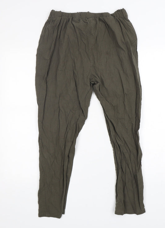 Shein Womens Green Cotton Bloomer Trousers Size L L26 in Regular