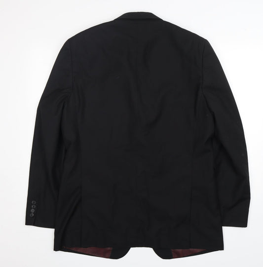 U&I Mens Black Polyester Jacket Suit Jacket