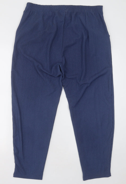 bobnmarch Womens Blue Polyester Trousers Size 16 L30 in Regular