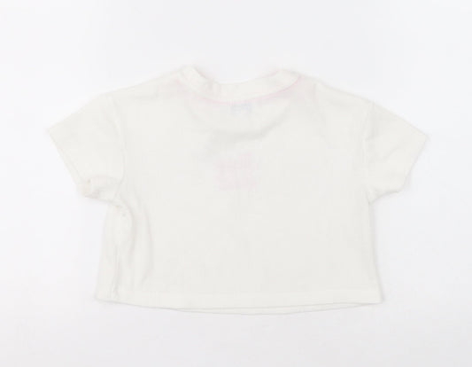 jeff & co Girls White Cotton Cami Pyjama Top Size 2-3 Years Pullover - Sleepy Head
