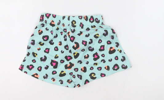 Dunnes Stores Girls Blue Animal Print Cotton Cami Sleep Shorts Size 2-3 Years Tie