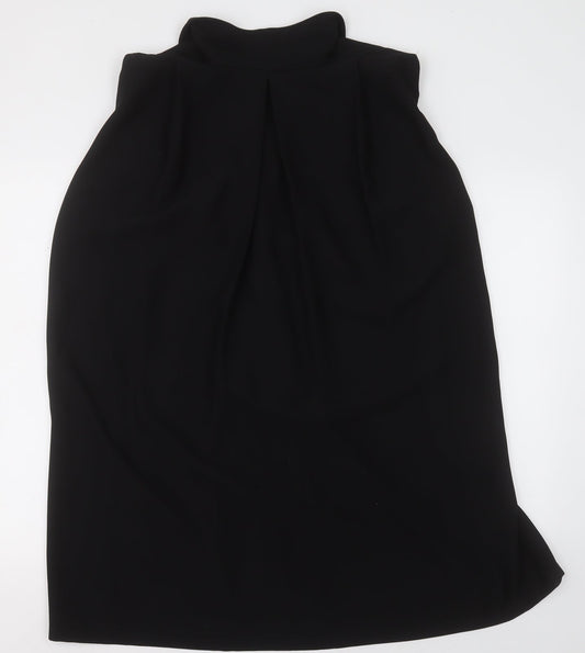 Preworn Womens Black Polyester Basic Blouse Size L V-Neck