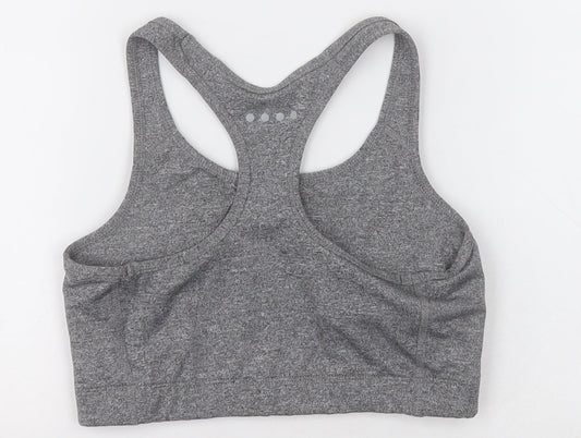 mataaln Womens Grey Polyester Cropped Tank Size S Scoop Neck Pullover