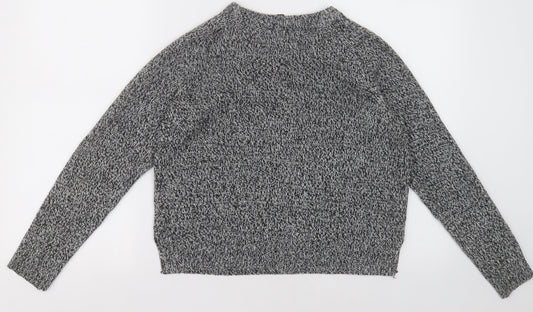 H&M Womens Grey Crew Neck Acrylic Pullover Jumper Size XS