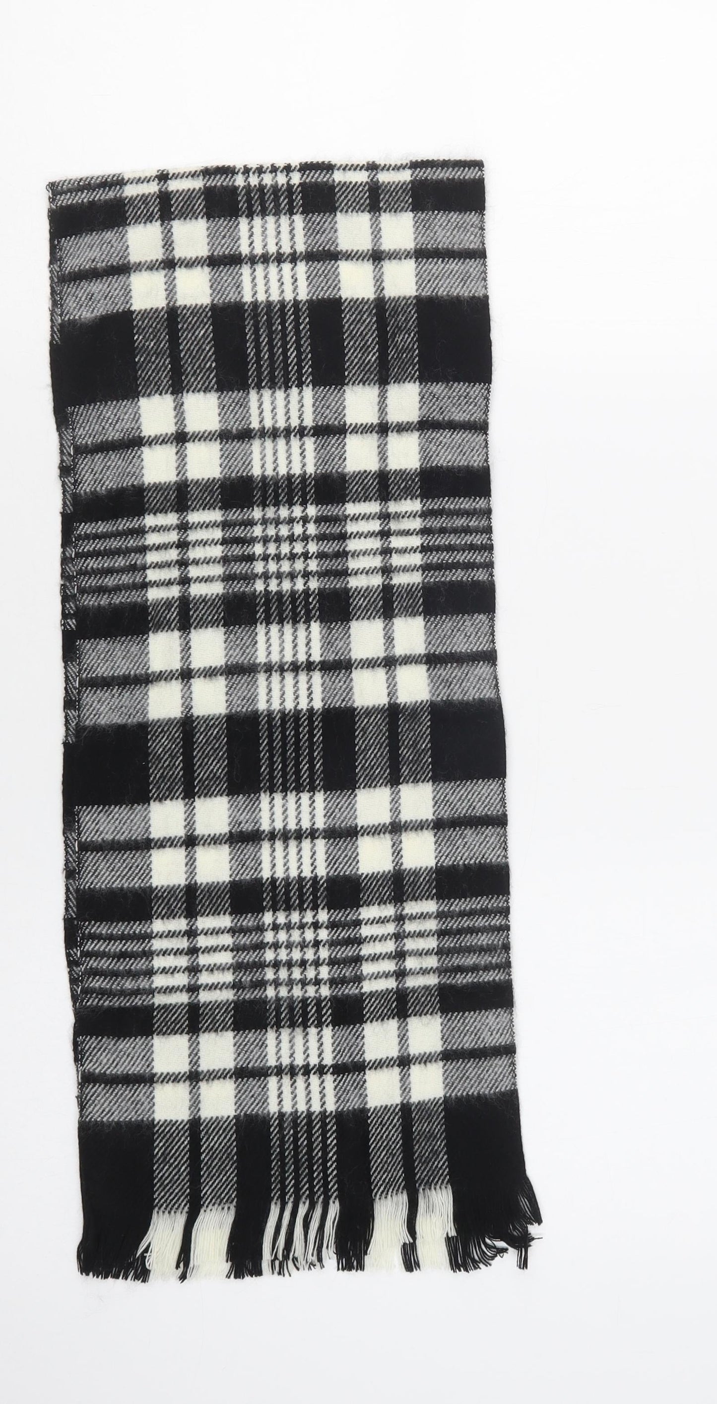 Preworn Mens Black Plaid Scarf One Size