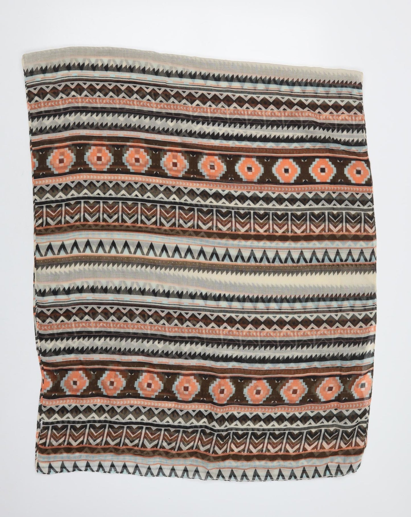 Preworn Womens Multicoloured Geometric Polyester Scarf