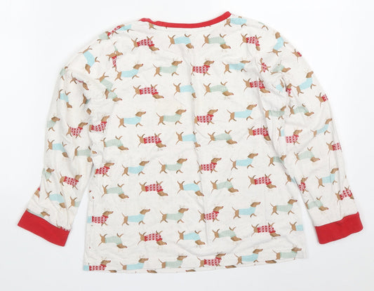 Matalan Girls Multicoloured Solid Cotton Top Pyjama Top Size 10 Years Pullover - Sausage Dog