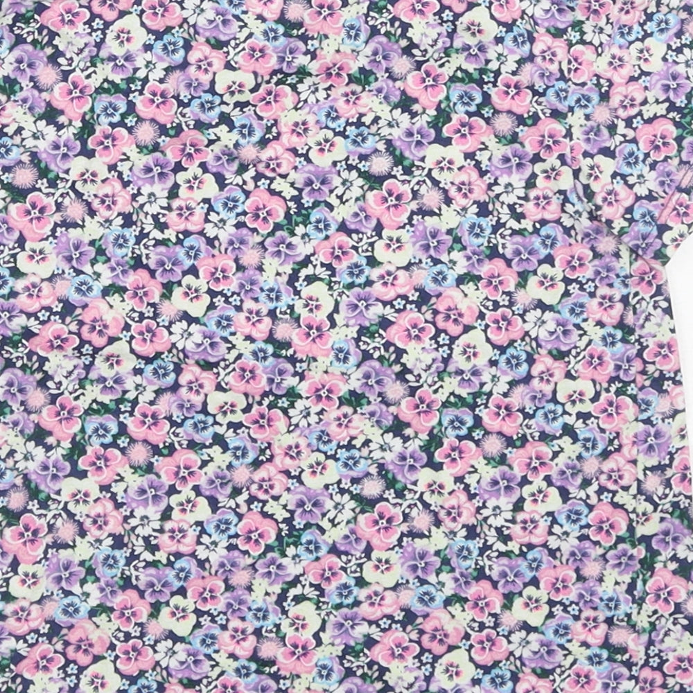 H&M Girls Multicoloured Floral Cotton Basic T-Shirt Size 2-3 Years Crew Neck Pullover