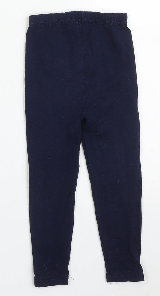 Futoro Girls Blue Cotton Carrot Trousers Size 2-3 Years Regular