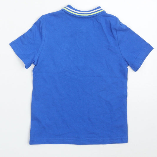 F&F Boys Blue Cotton Basic Polo Size 12-18 Months Collared Pullover