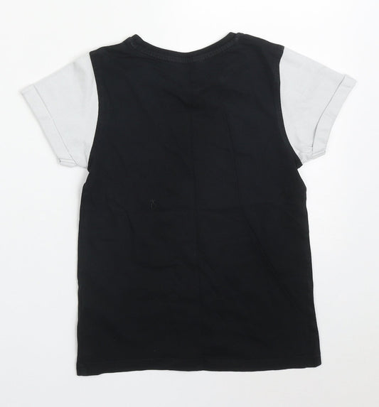 George Boys Black Cotton Basic T-Shirt Size 6-7 Years Crew Neck Pullover - San Francisco