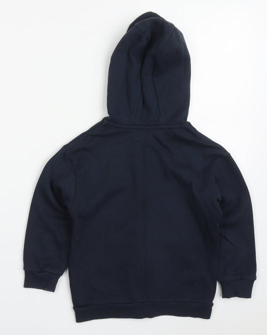 Dunnes Boys Blue Cotton Full Zip Hoodie Size 5-6 Years Zip
